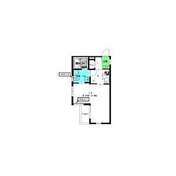 アコモ元中村 1Kの間取図画像