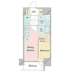 デュオフラッツ鶴舞 1DKの間取図画像