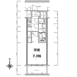 S-RESIDENCE亀島駅前ascent 1Kの間取図画像