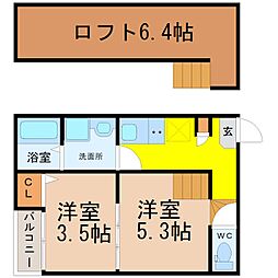 プラージュ外新町 2SKの間取図画像