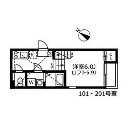 ハーモニーテラスK 1SKの間取図画像