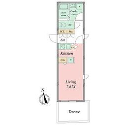 Lapule ワンルームの間取図画像