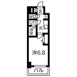 メイクスデザイン名駅南 1Kの間取図画像