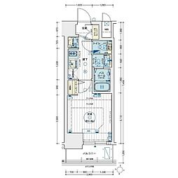 エステムコート名古屋新栄アクシス 1Kの間取図画像