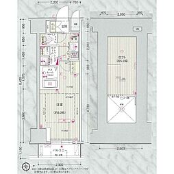 エステムコート名古屋・栄デュアルレジェンド 1Kの間取図画像