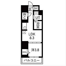 ザ・レジデンスパーク栄 1LDKの間取図画像
