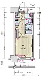 プレサンス栄ブリオ 1Kの間取図画像