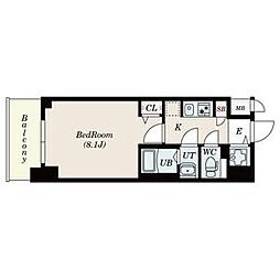 CRESTTAPP新栄 1Kの間取図画像