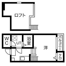 ステータス名駅西 1SKの間取図画像