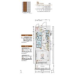 エステムコート名古屋金山サウスゲート 1Kの間取図画像