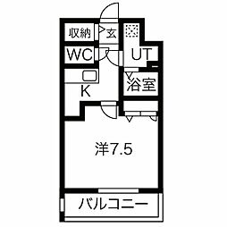 エスリード大須デュオ 1Kの間取図画像
