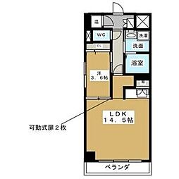 マリオン千種 1LDKの間取図画像