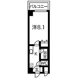 ヒルズ新栄3号館 1Kの間取図画像