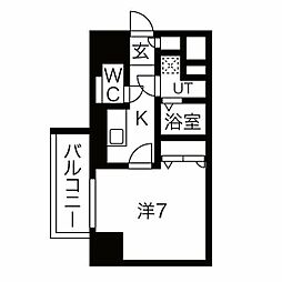 エスリード大須デュオ 1Kの間取図画像