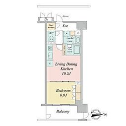 ラフィシア上前津 1LDKの間取図画像