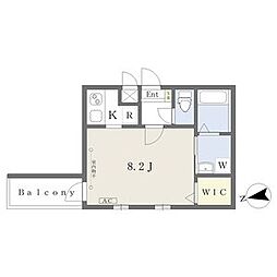 ターナ・シェリム 1Kの間取図画像