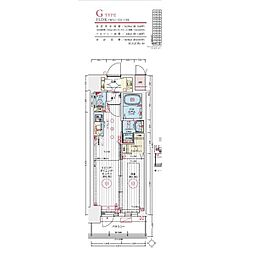 エステムコート名古屋TWINEAST 1LDKの間取図画像