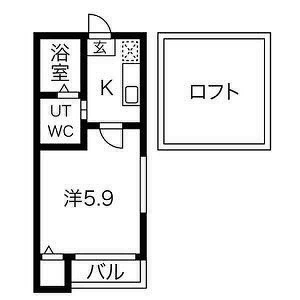 愛知県名古屋市中川区荒子１丁目(賃貸アパート1SK・2階・18.41㎡)の写真 その2