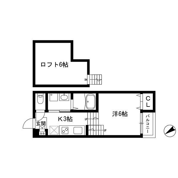 愛知県名古屋市西区枇杷島３丁目(賃貸アパート1SK・2階・23.05㎡)の写真 その2