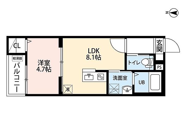 愛知県名古屋市中川区外新町２丁目(賃貸アパート1LDK・3階・32.17㎡)の写真 その2