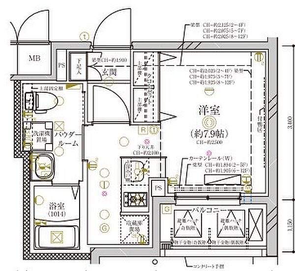 愛知県名古屋市中区正木４丁目(賃貸マンション1R・9階・22.26㎡)の写真 その2