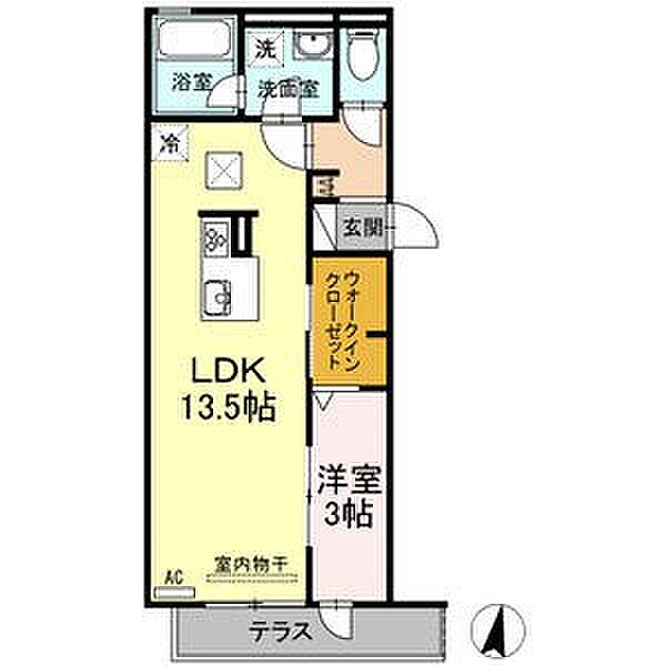 愛知県名古屋市熱田区花町(賃貸アパート1LDK・1階・41.40㎡)の写真 その2