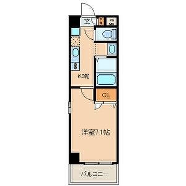 愛知県名古屋市北区金城町３丁目(賃貸アパート1K・3階・24.93㎡)の写真 その2