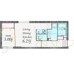 quador名古屋WEST 4階1LDKの間取り