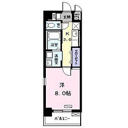 名古屋臨海高速あおなみ線 荒子駅 徒歩4分の賃貸マンション 3階1Kの間取り