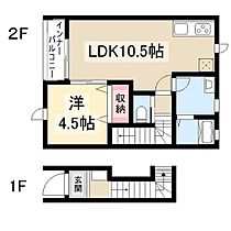 愛知県名古屋市中村区日比津町１丁目（賃貸アパート1LDK・2階・45.12㎡） その2