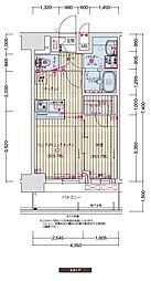 名古屋市営名城線 東別院駅 徒歩5分の賃貸マンション 11階1LDKの間取り