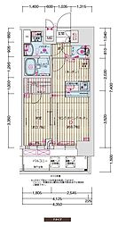 名古屋市営名城線 東別院駅 徒歩5分の賃貸マンション 12階1LDKの間取り