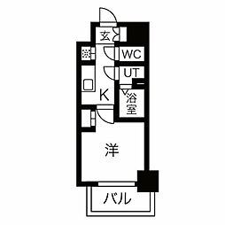 JR東海道本線 金山駅 徒歩7分の賃貸マンション 6階1Kの間取り