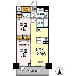 JR東海道本線 名古屋駅 徒歩7分の賃貸マンション 4階2LDKの間取り