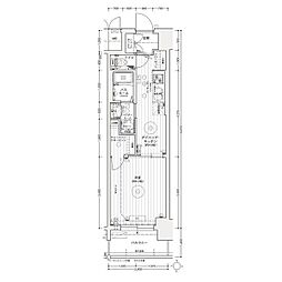 名古屋臨海高速あおなみ線 ささしまライブ駅 徒歩8分の賃貸マンション 3階1DKの間取り