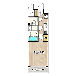 名古屋市営鶴舞線 鶴舞駅 徒歩6分の賃貸マンション 8階1Kの間取り