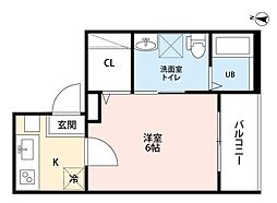 名古屋市営名港線 日比野駅 徒歩10分の賃貸アパート 3階1Kの間取り