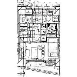 名古屋市営東山線 亀島駅 徒歩3分の賃貸マンション 4階ワンルームの間取り