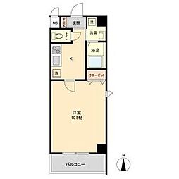 JR中央本線 金山駅 徒歩7分の賃貸マンション 6階1Kの間取り