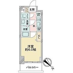 名古屋市営鶴舞線 鶴舞駅 徒歩5分の賃貸マンション 15階1Kの間取り