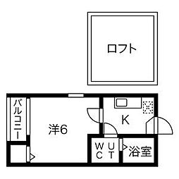 名鉄名古屋本線 山王駅 徒歩7分の賃貸アパート 1階1SKの間取り