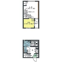 名古屋市営桜通線 太閤通駅 徒歩6分の賃貸アパート 3階1Kの間取り