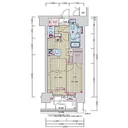名古屋市営桜通線 丸の内駅 徒歩8分の賃貸マンション 15階1LDKの間取り
