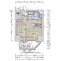 名古屋市営桜通線 丸の内駅 徒歩8分の賃貸マンション 7階1LDKの間取り