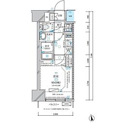 名古屋市営鶴舞線 浄心駅 徒歩8分の賃貸マンション 14階1Kの間取り