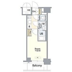 JR中央本線 鶴舞駅 徒歩6分の賃貸マンション 13階1Kの間取り