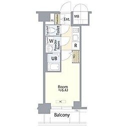 JR中央本線 鶴舞駅 徒歩6分の賃貸マンション 11階1Kの間取り