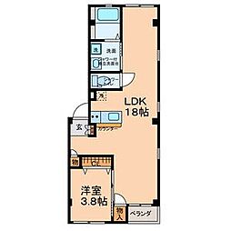 名古屋市営名城線 東別院駅 徒歩6分の賃貸アパート 3階1LDKの間取り