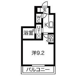 名古屋市営名城線 志賀本通駅 徒歩5分の賃貸マンション 10階1Kの間取り