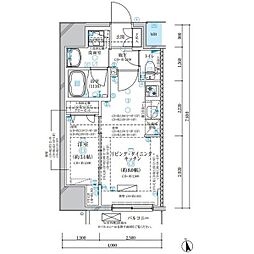 名古屋市営鶴舞線 浄心駅 徒歩8分の賃貸マンション 2階1LDKの間取り